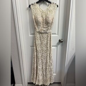Camille La Vie Cream Lace Maxi Dress